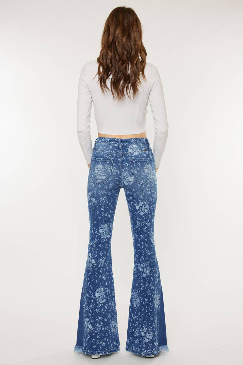 Kan Can USA Floral Flare Jeans