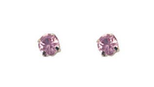 Pink Crystal Stud Earrings: Pink