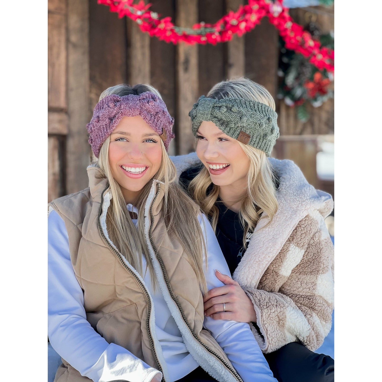 Bobble Knit C.C Women's Fashion Headband: Coco Berry