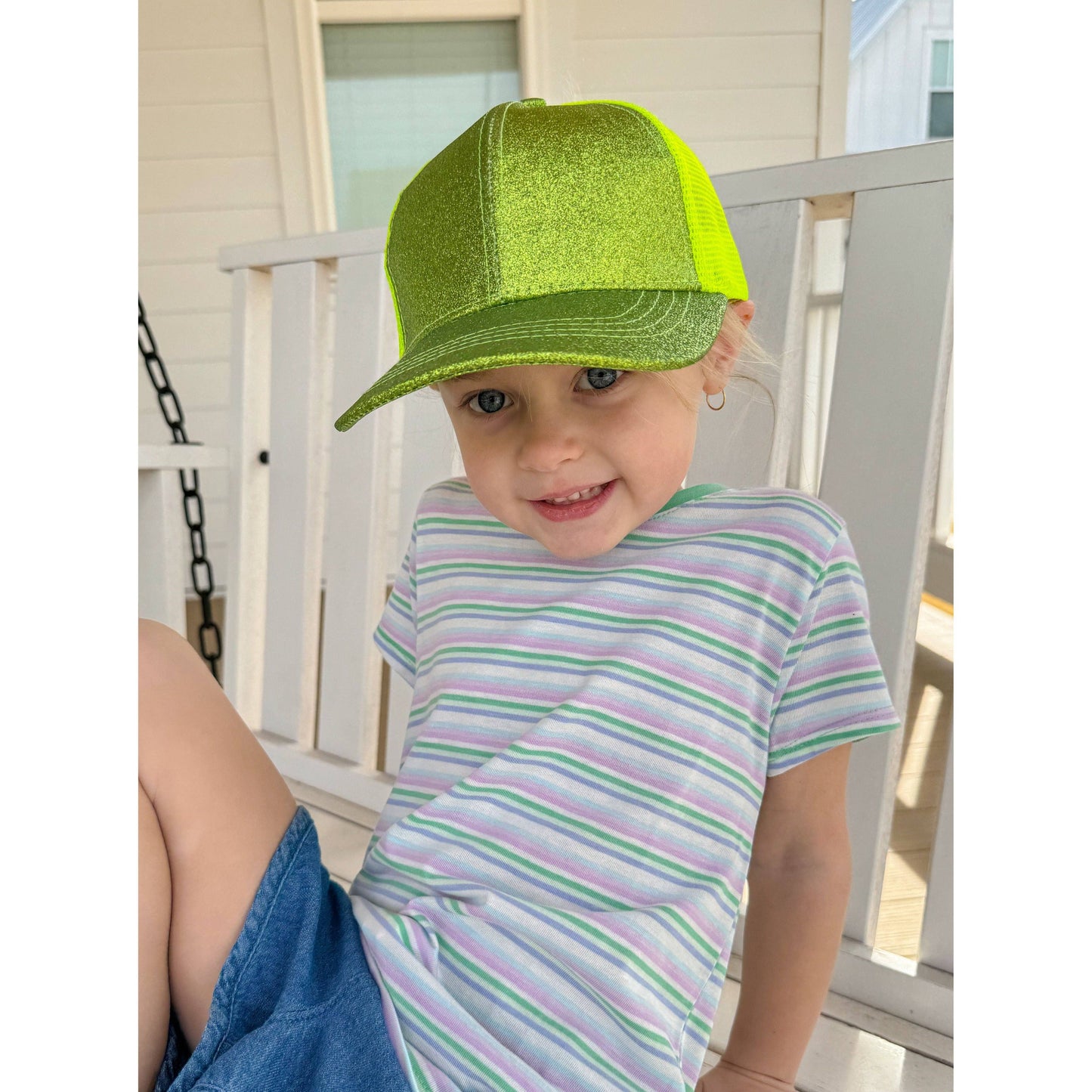 Kids Glitter High Ponytail CC Ball Cap