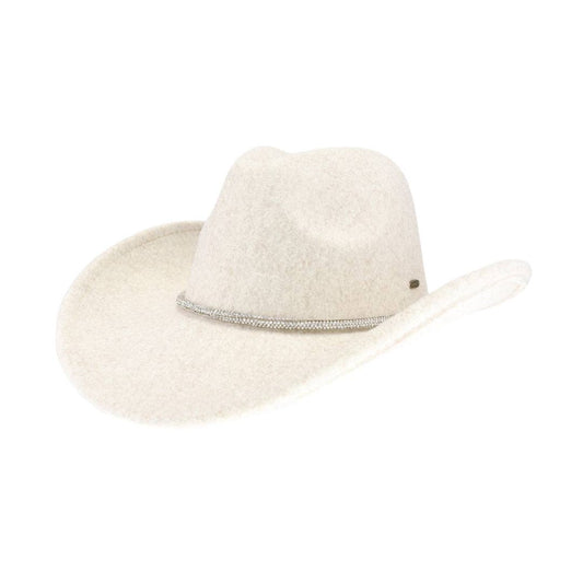 Reno Vegan Fabric Cowboy Hat VCC0067: Heather Oatmeal
