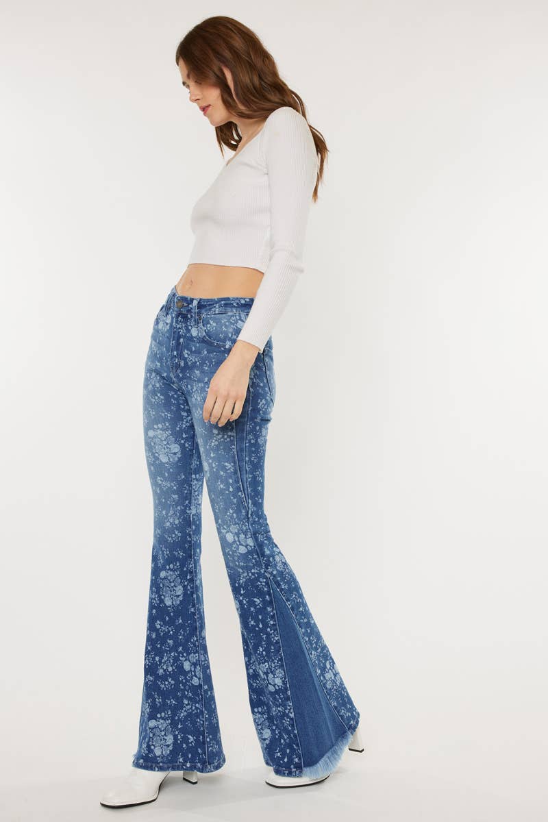 Kan Can USA Floral Flare Jeans