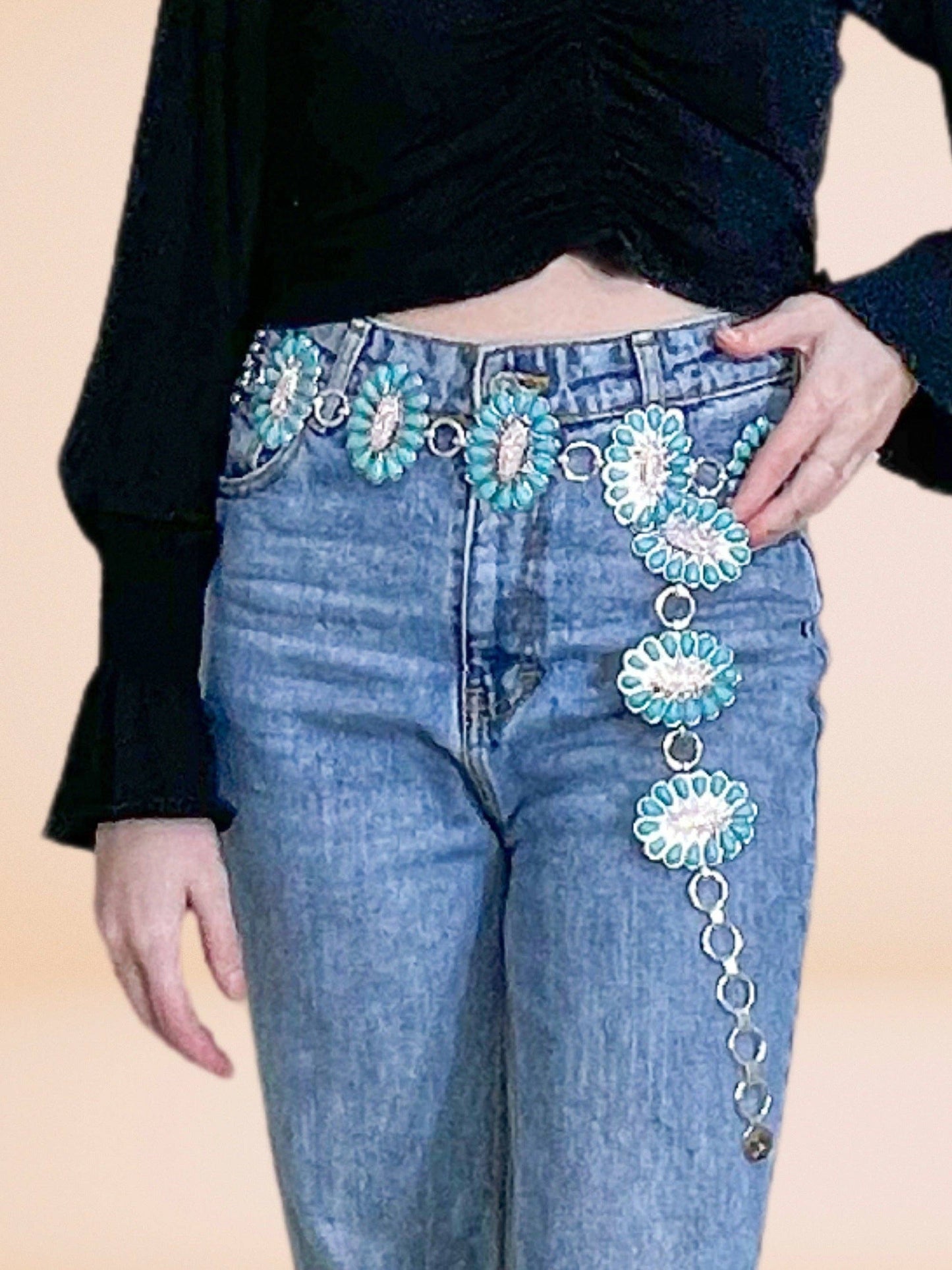 Silver and Turquoise Belt: Plus