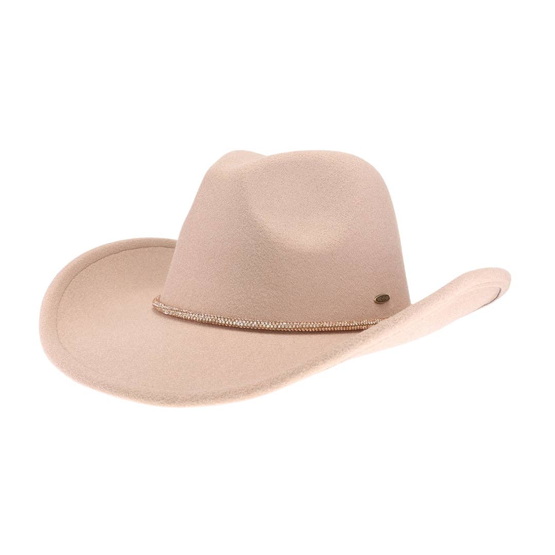 Reno Vegan Fabric Cowboy Hat: Camel