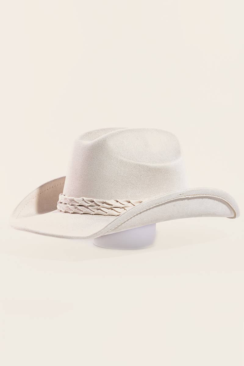 Double Braid Rope Western Cowboy Hat: Lt Purpe