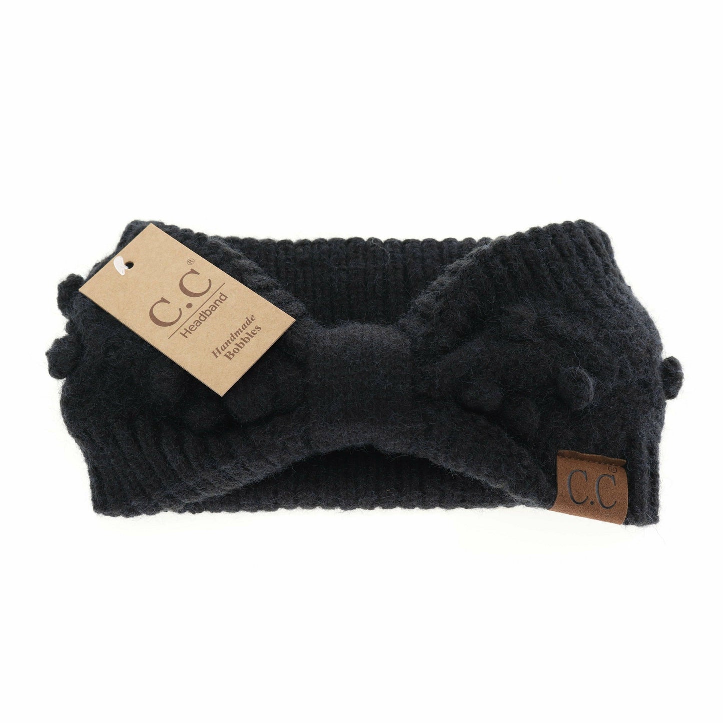 Bobble Knit C.C Women's Fashion Headband: Black