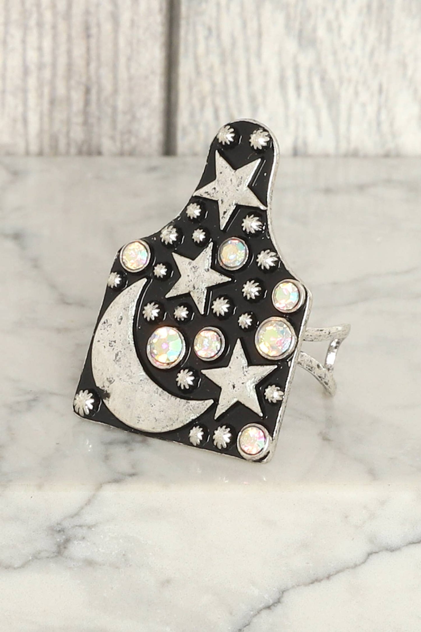 Western Celestial Theme Cattle Cuff Ring