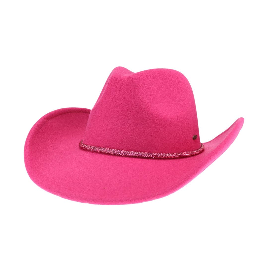 Reno Vegan Fabric Cowboy Hat: Hot Pink