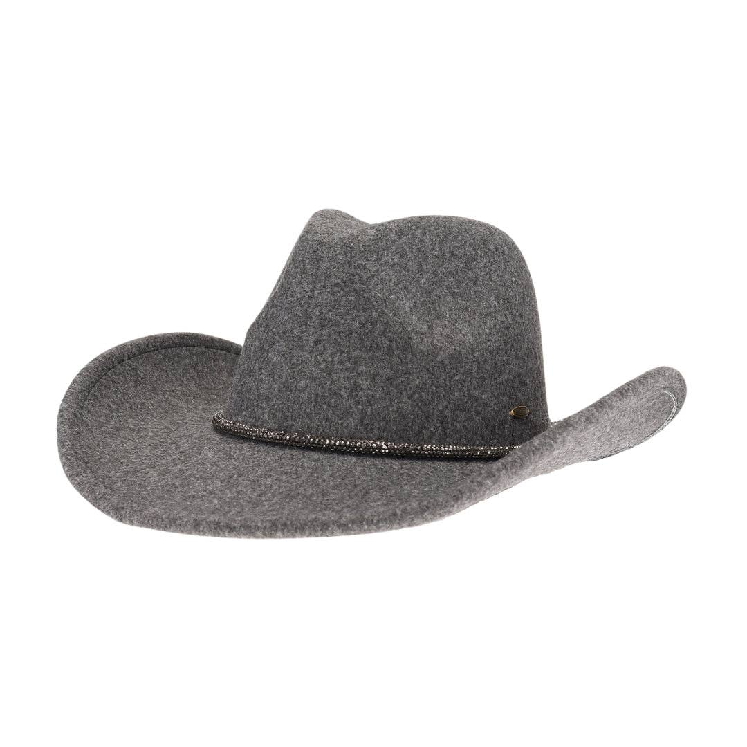 Reno Vegan Fabric Cowboy Hat: Taupe