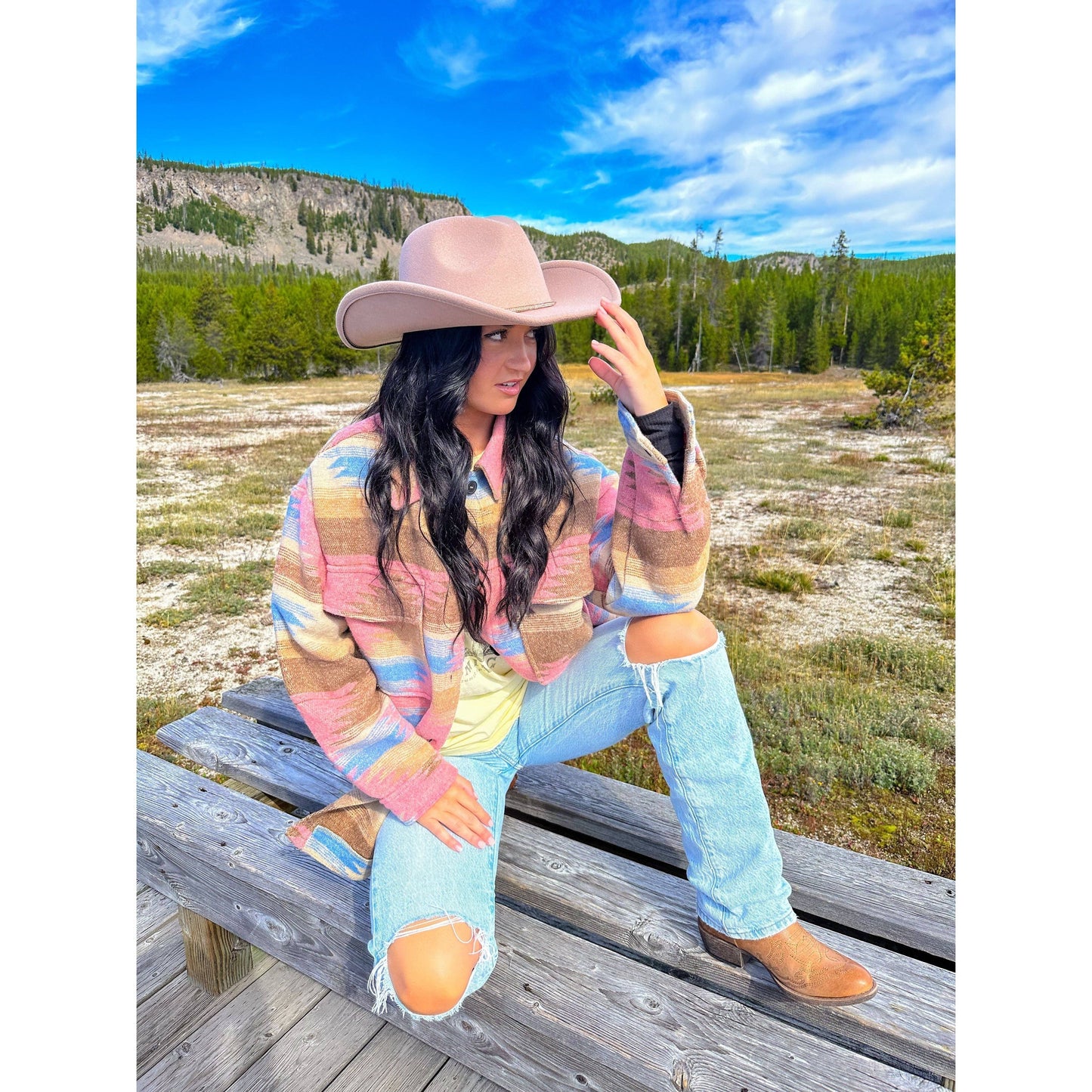 Reno Vegan Fabric Cowboy Hat: Hot Pink