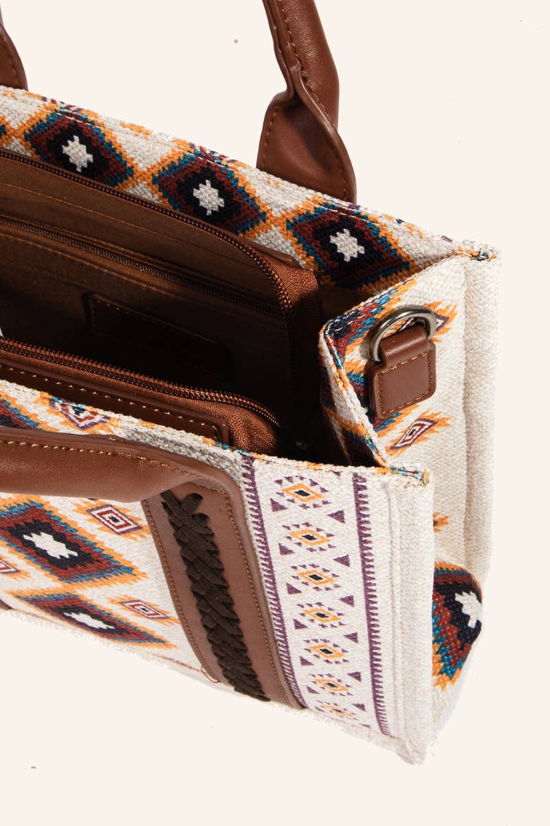 Boho Western Pattern Square Bag: BL