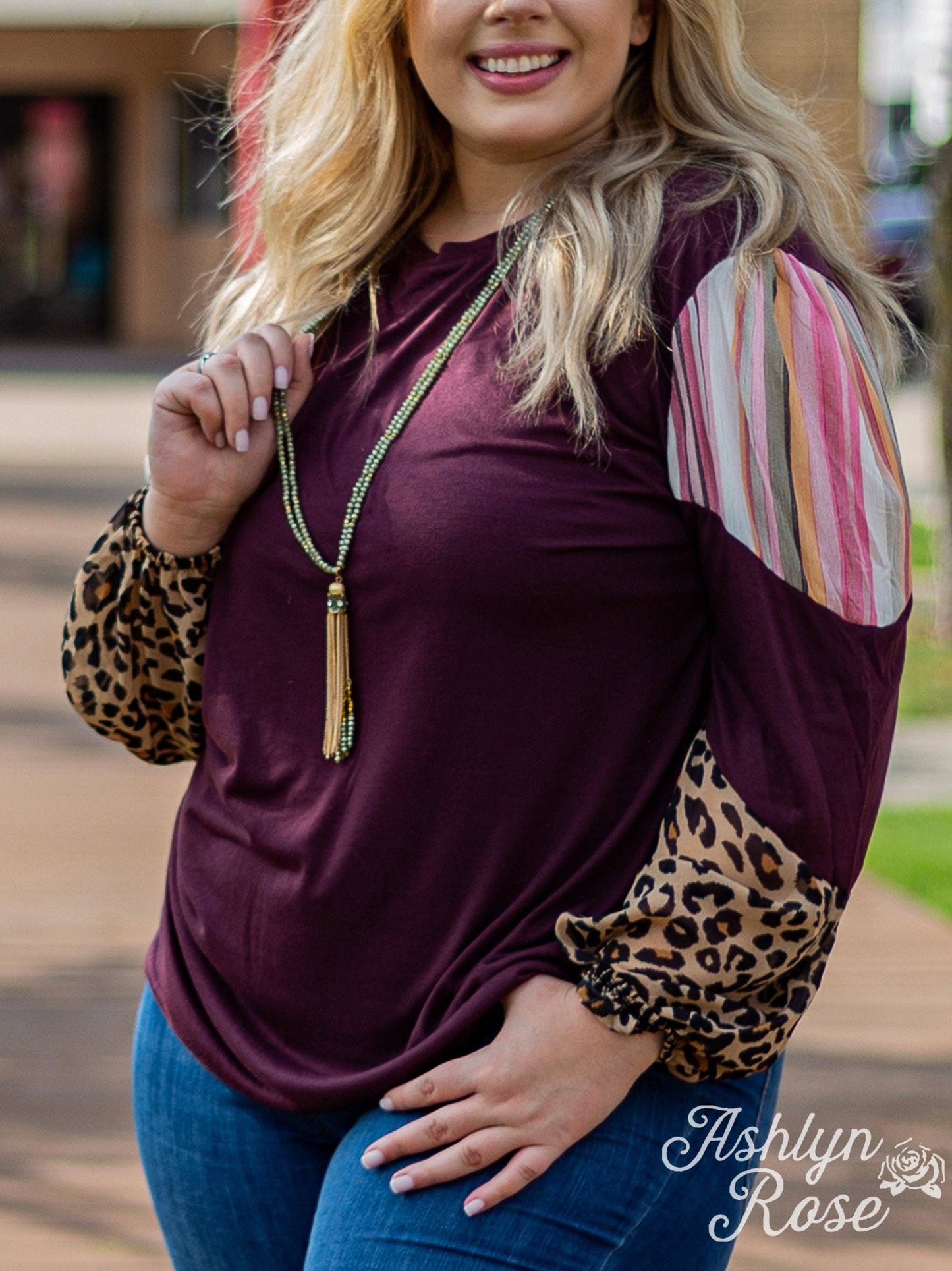 Cascade in Jade Beaded Necklace with Chain Tassel: Mix Pattern / One Size