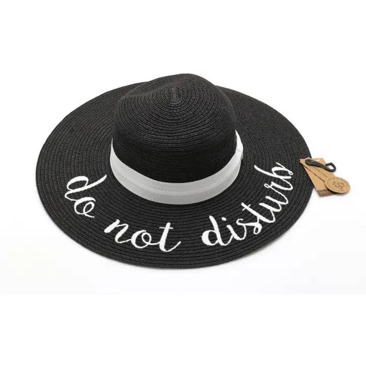 Do Not Disturb Sun Hat: Black & White