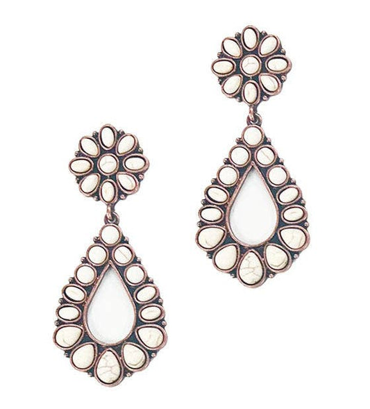 Cream Flower with Hoops: Copper