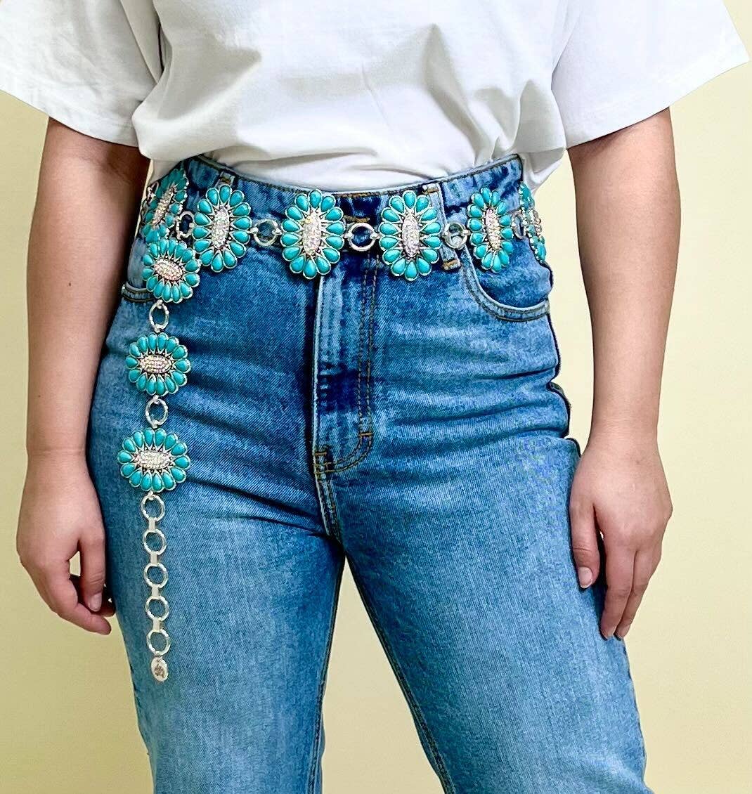 Silver and Turquoise Belt: Plus