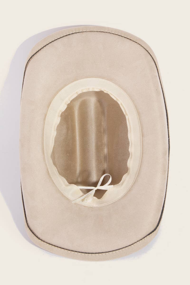 Double Braid Rope Western Cowboy Hat: Ivory