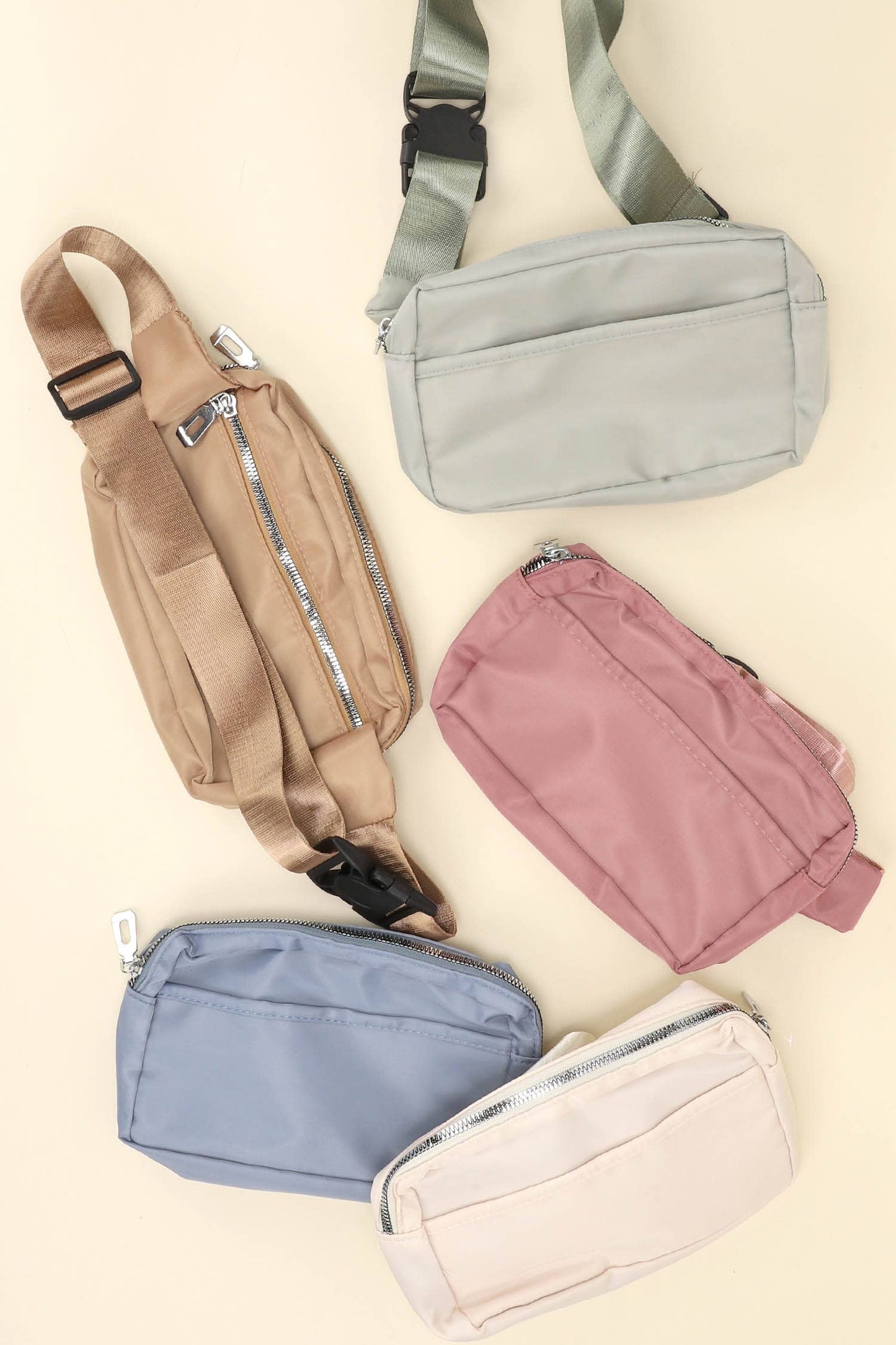 Soft-Hued Multi-Compartment Large Capacity Fanny Pack