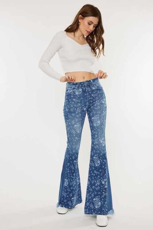 Kan Can USA Floral Flare Jeans