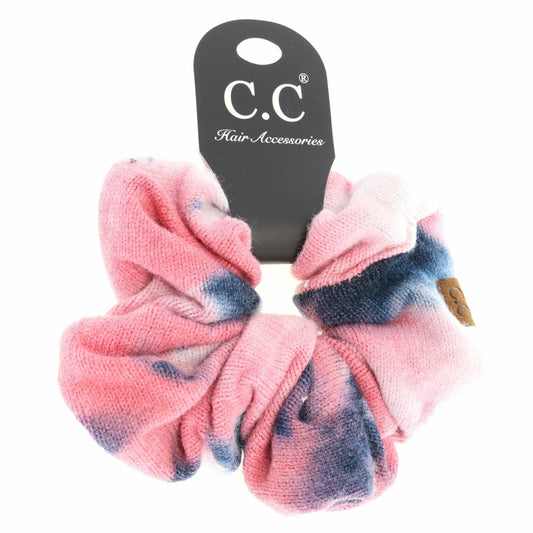 Tie Dye Women's Ponytail Scrunchie: Navy/Pink