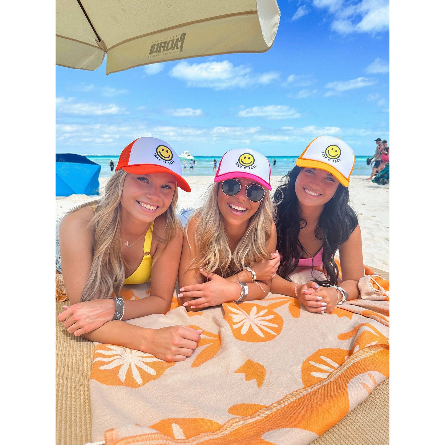 Take it Easy Smiley Face C.C Trucker Ball Cap