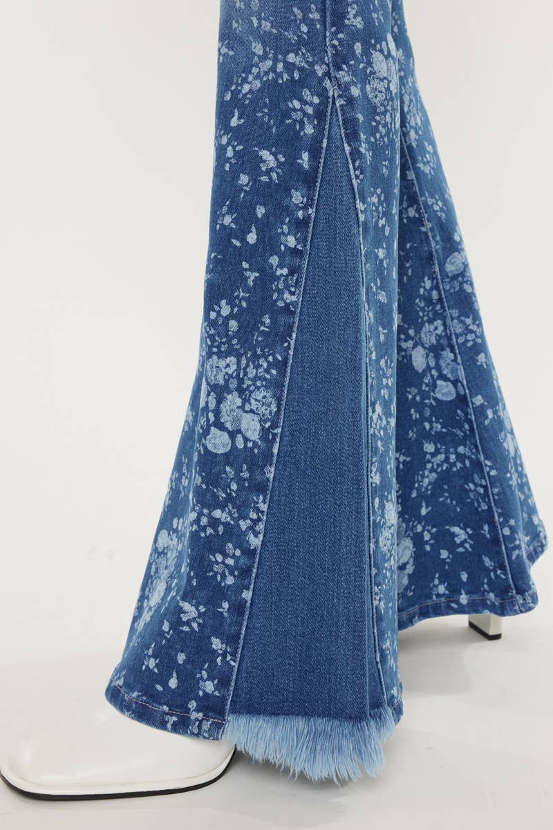 Kan Can USA Floral Flare Jeans