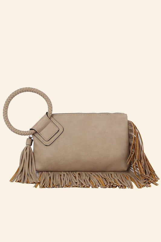 Fringe Cuff Clutch Tassel Wristlet Clutch Bag: TP