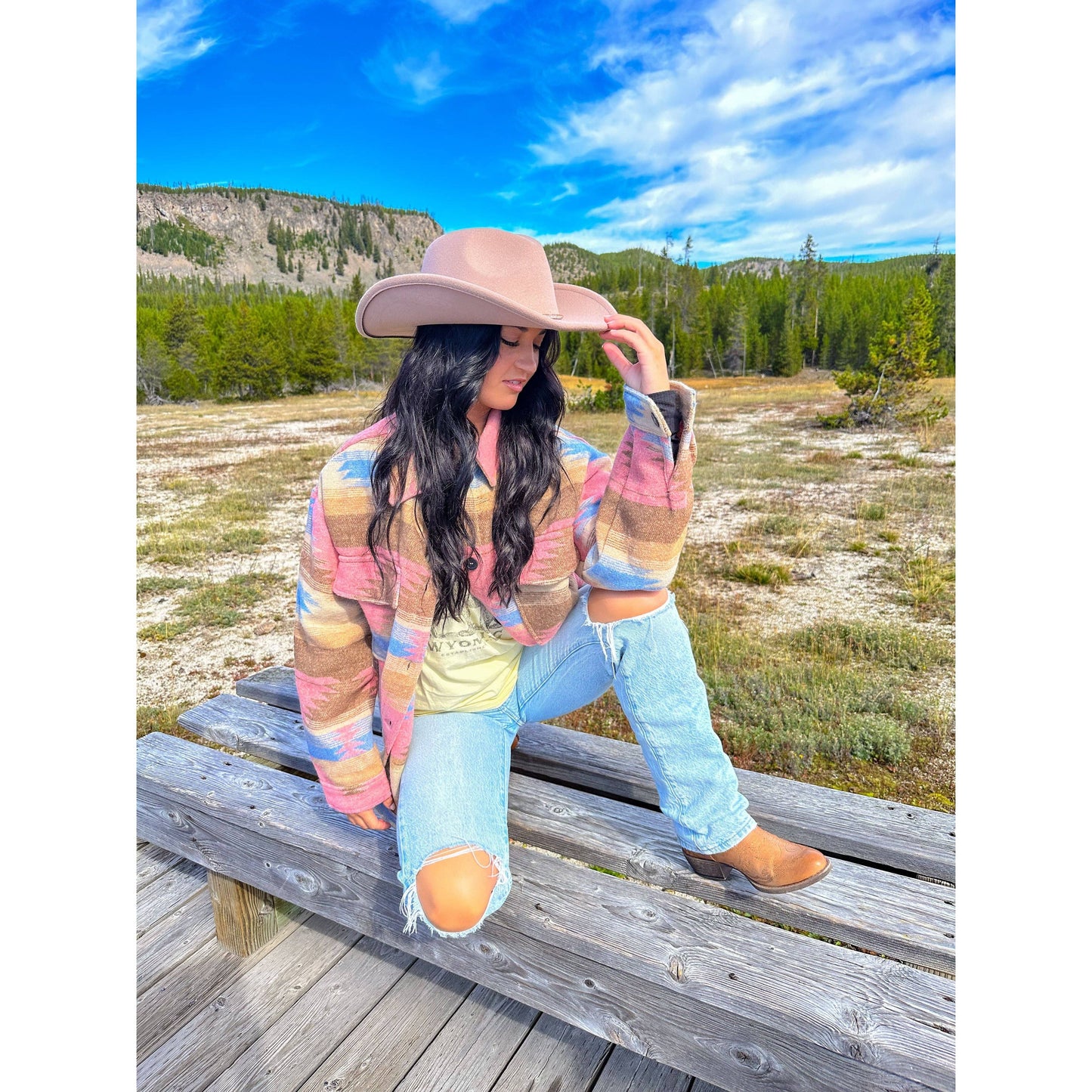 Reno Vegan Fabric Cowboy Hat: Hot Pink