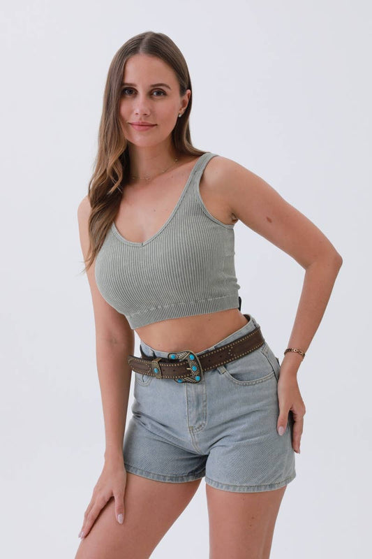 Handcrafted Vintage Belt – Turquoise & Rivet Western: Taupe