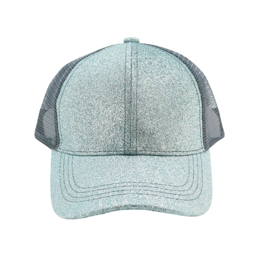 Kids Glitter High Ponytail CC Ball Cap