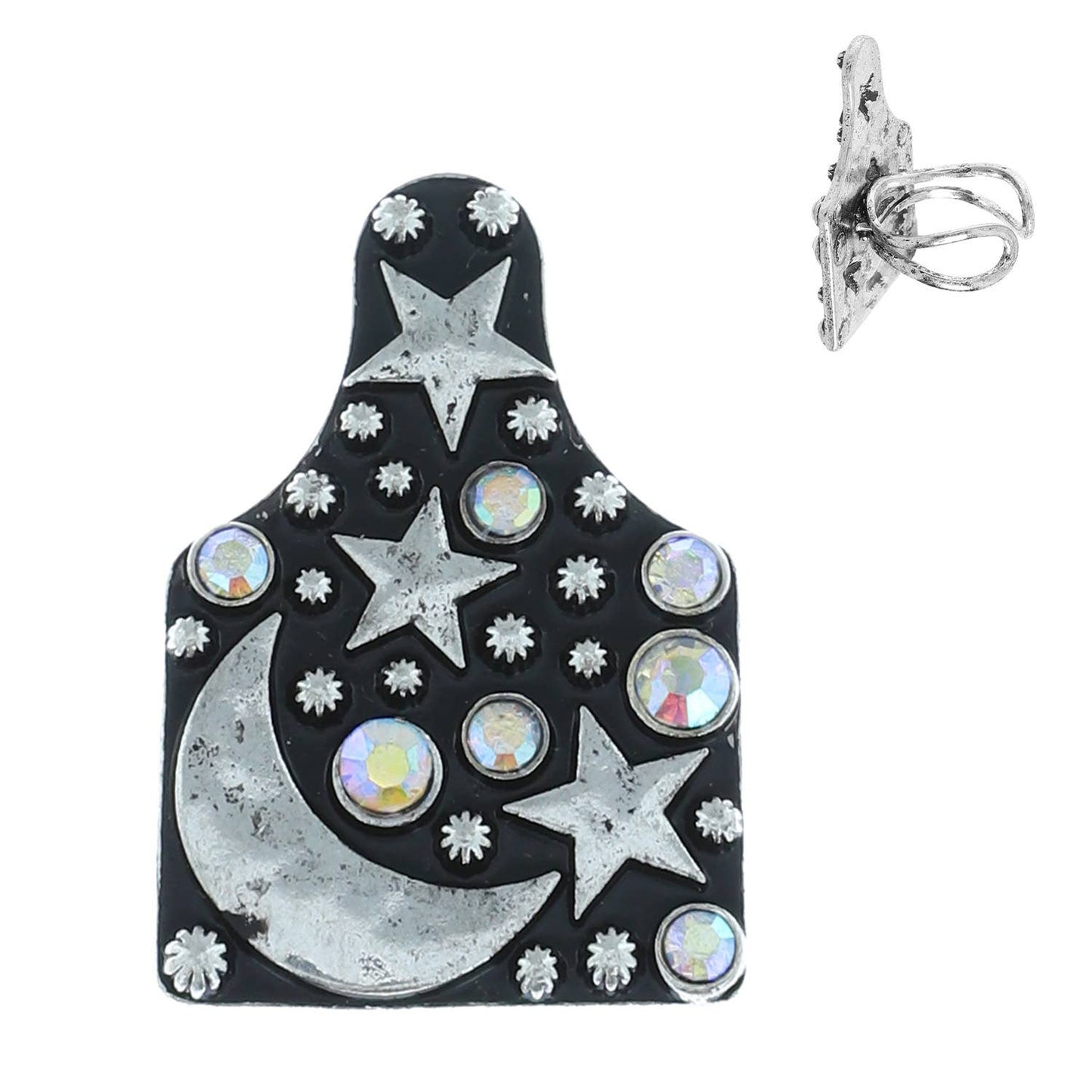 Western Celestial Theme Cattle Cuff Ring