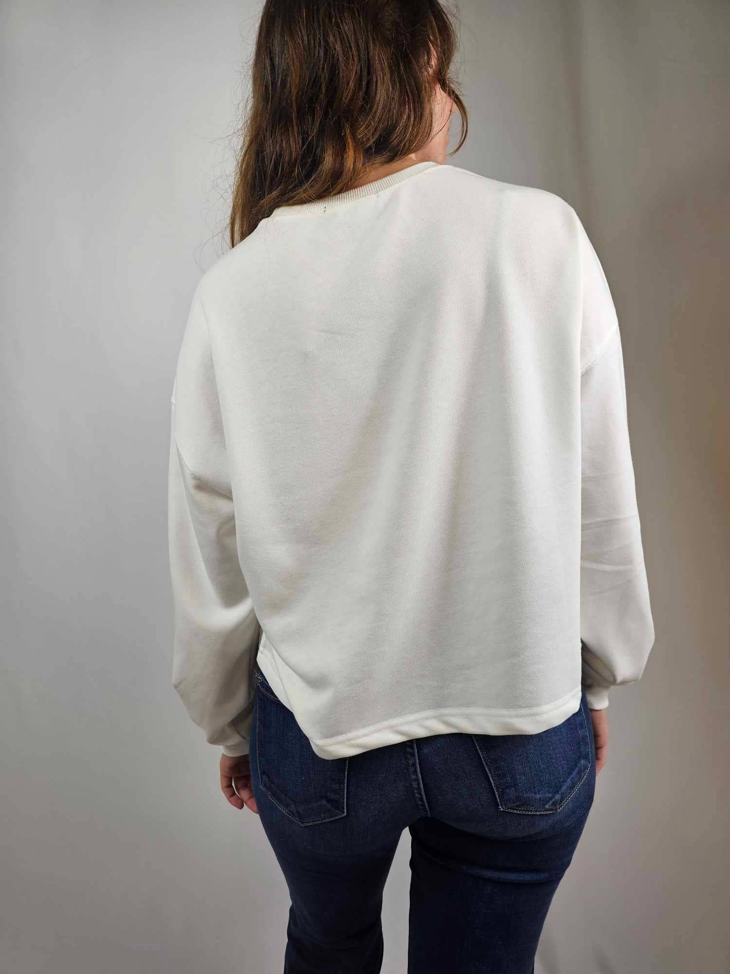 Sequin Santa Christmas Long Sleeve Crop Tee