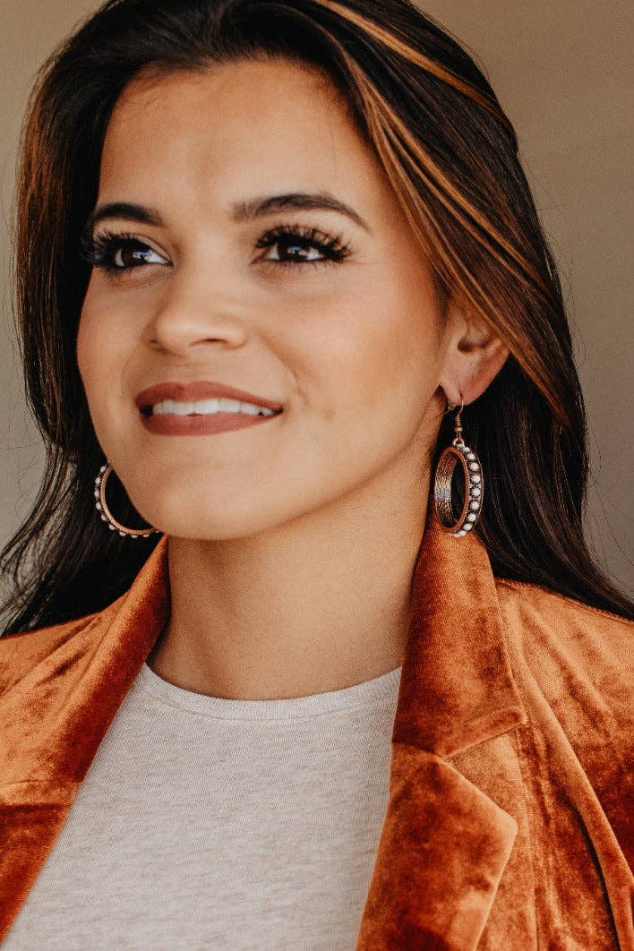 Simply Stunning Cream Hoops in Copper