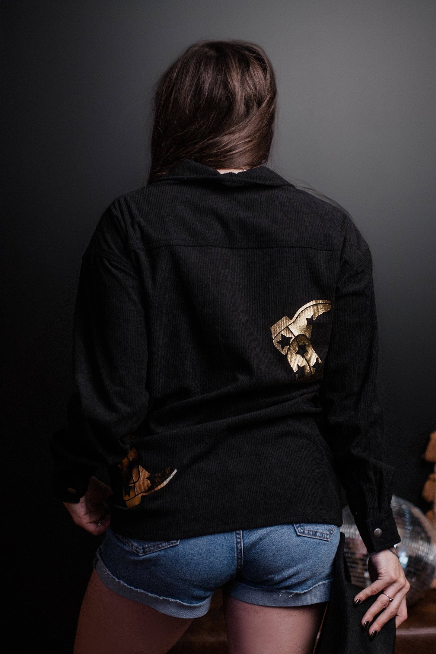 Golden Boots Shacket: Black
