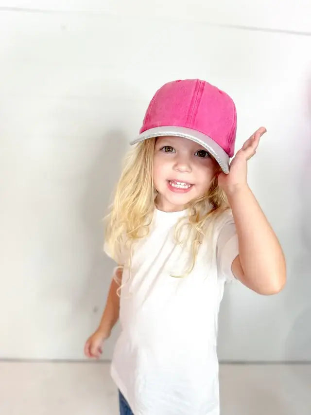 GIRLS Pink Hat with Silver Glitter