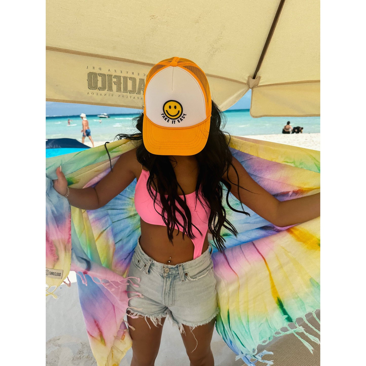 Take it Easy Smiley Face C.C Trucker Ball Cap