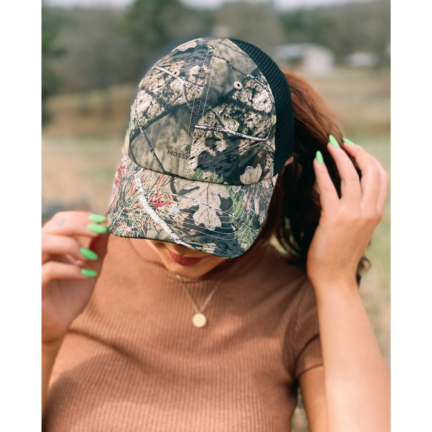 C.C MOSSY OAK Mini Break-Up Camouflage Mesh Back Ball Cap