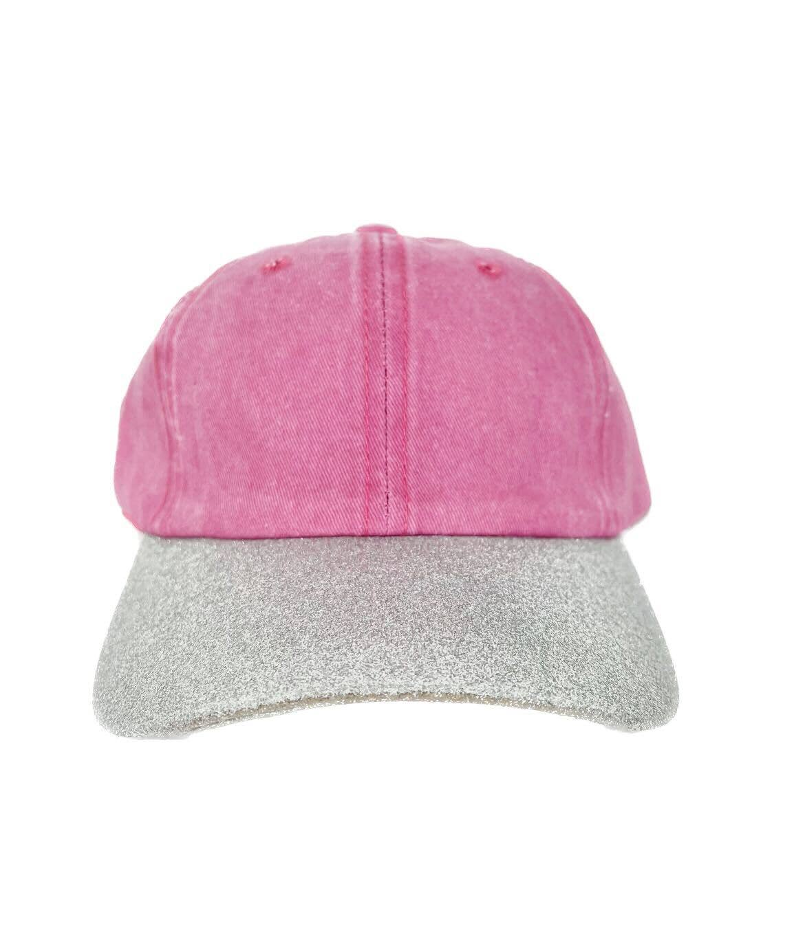 GIRLS Pink Hat with Silver Glitter
