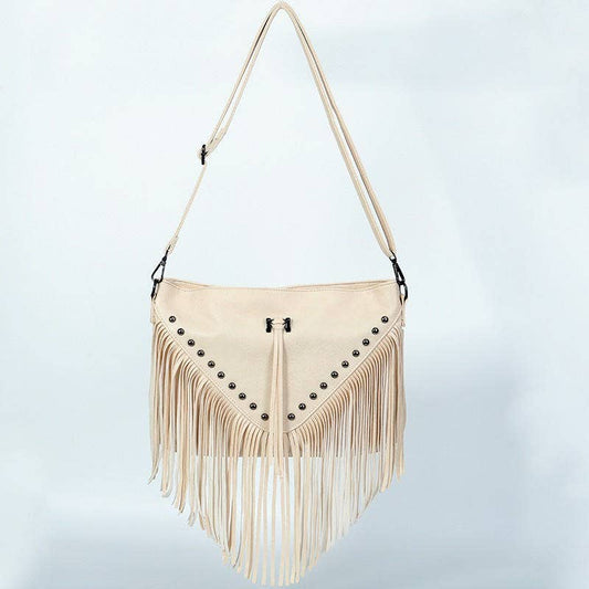 Fringe crossbody bag: Cream