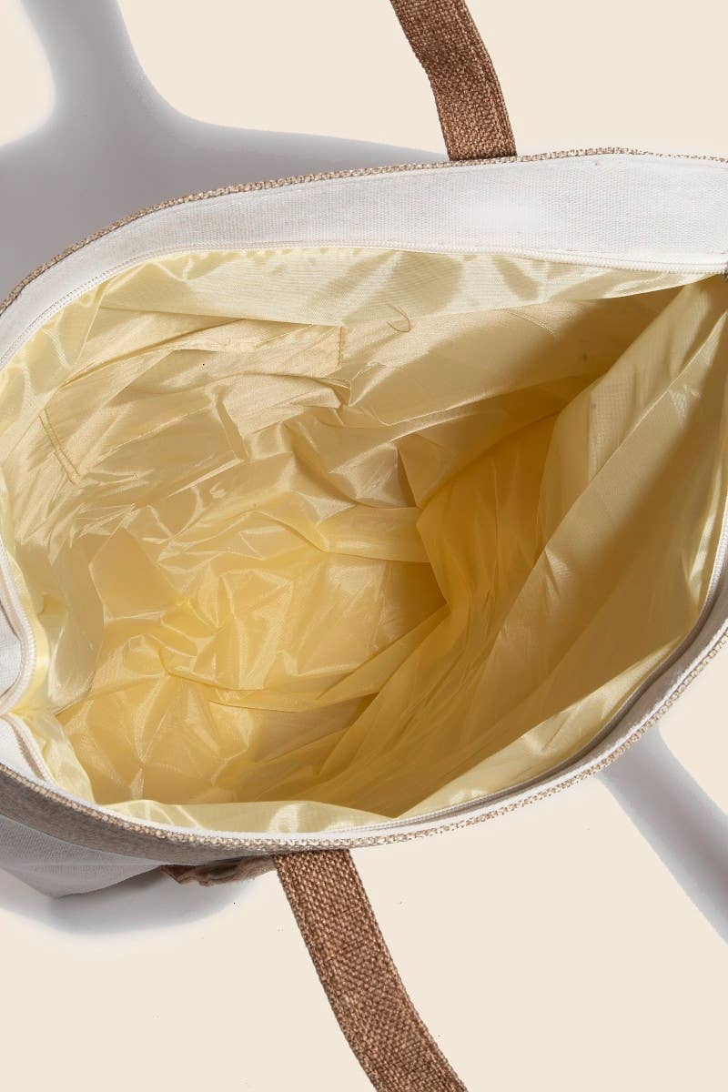 Large Two Tone Hat Carrier Canvas Tote Bag