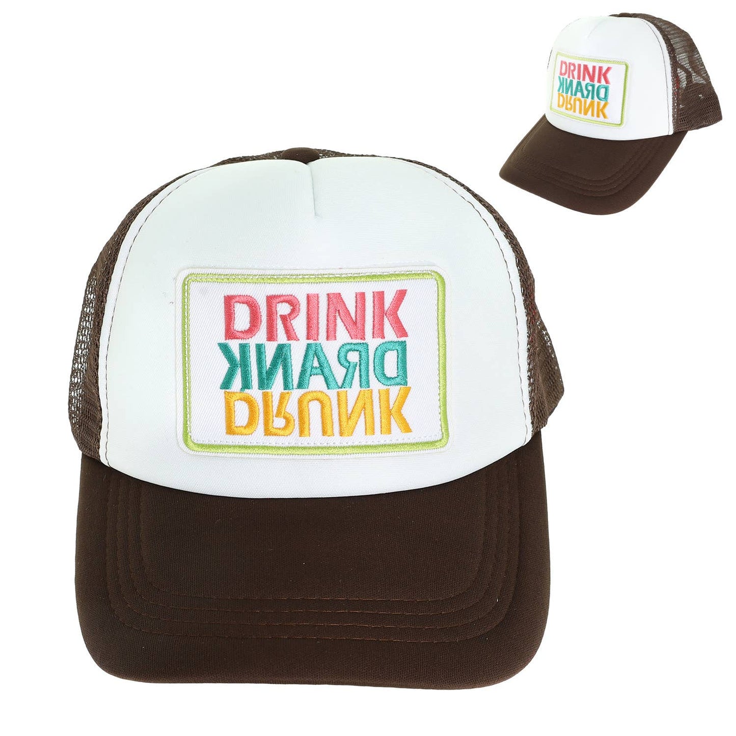 Drink Drank Drunk Mesh Backing Baseball Cap : Blue