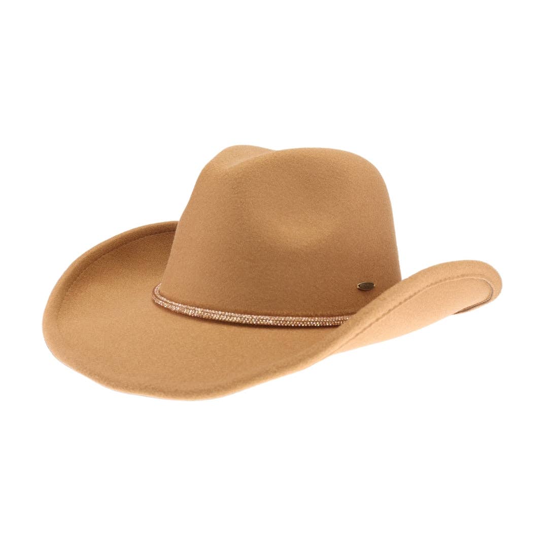 Reno Vegan Fabric Cowboy Hat: Burgundy