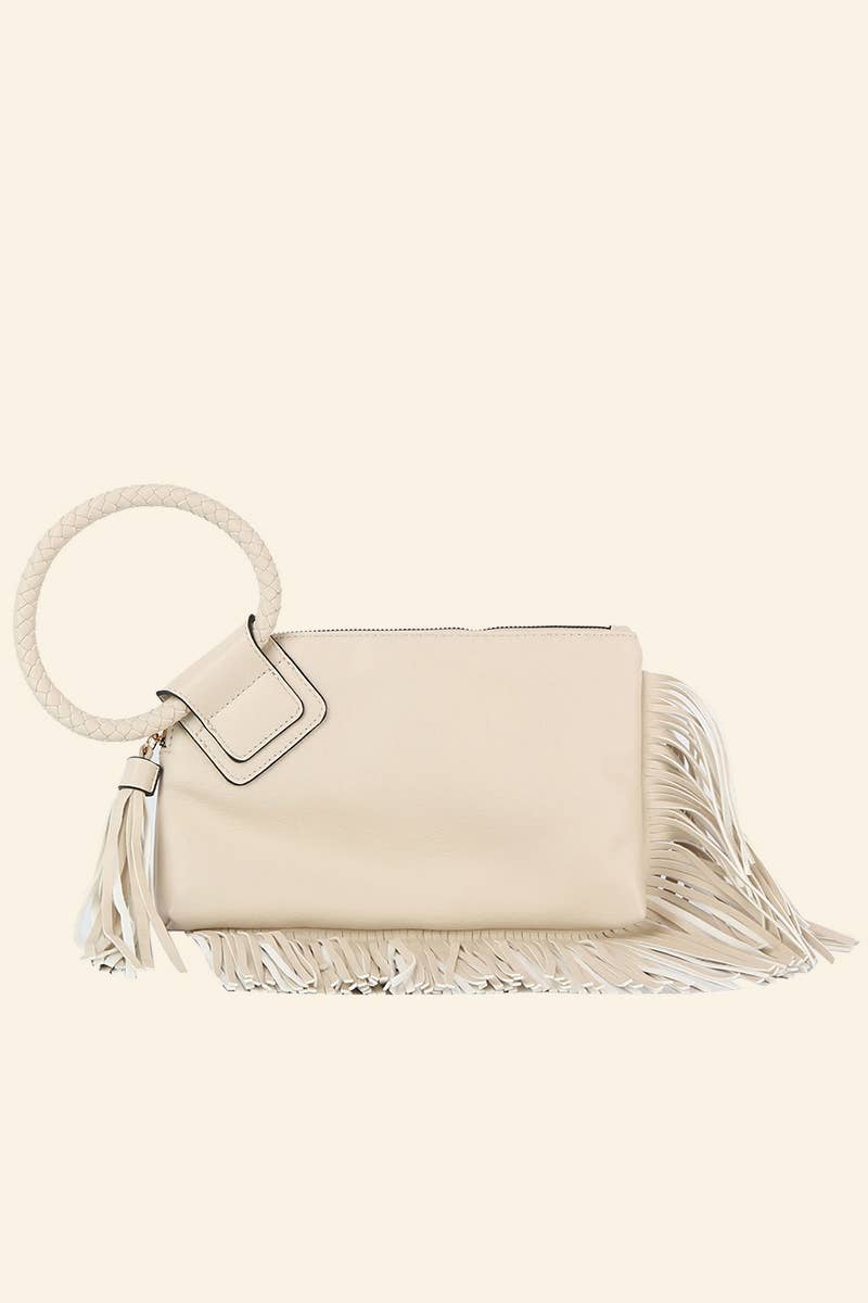 Fringe Cuff Clutch Tassel Wristlet Clutch Bag: ST