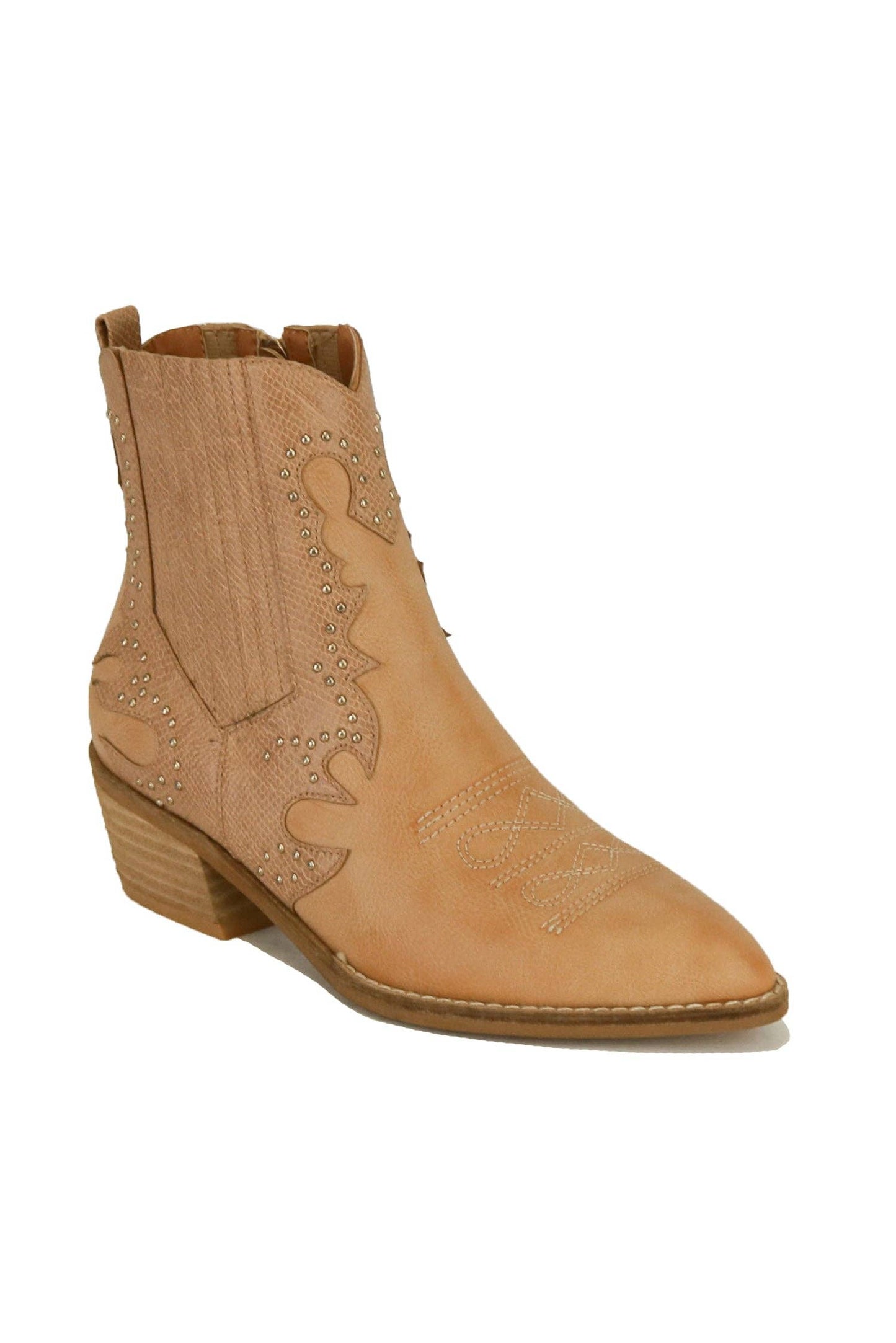 Embellished Western Boot: Taupe