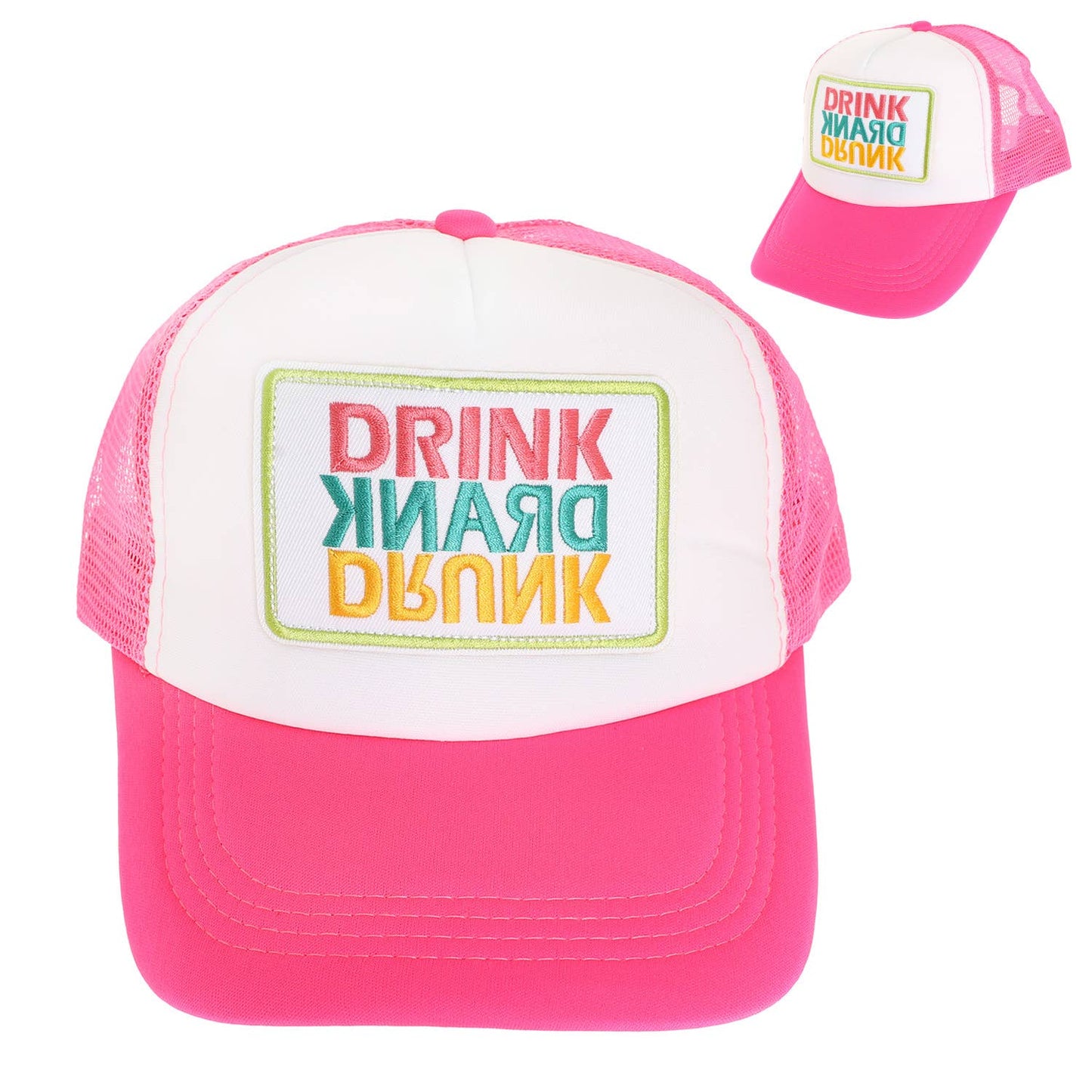 Drink Drank Drunk Mesh Backing Baseball Cap : Blue