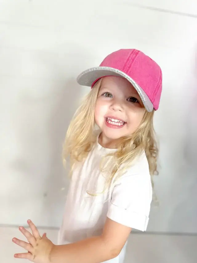GIRLS Pink Hat with Silver Glitter