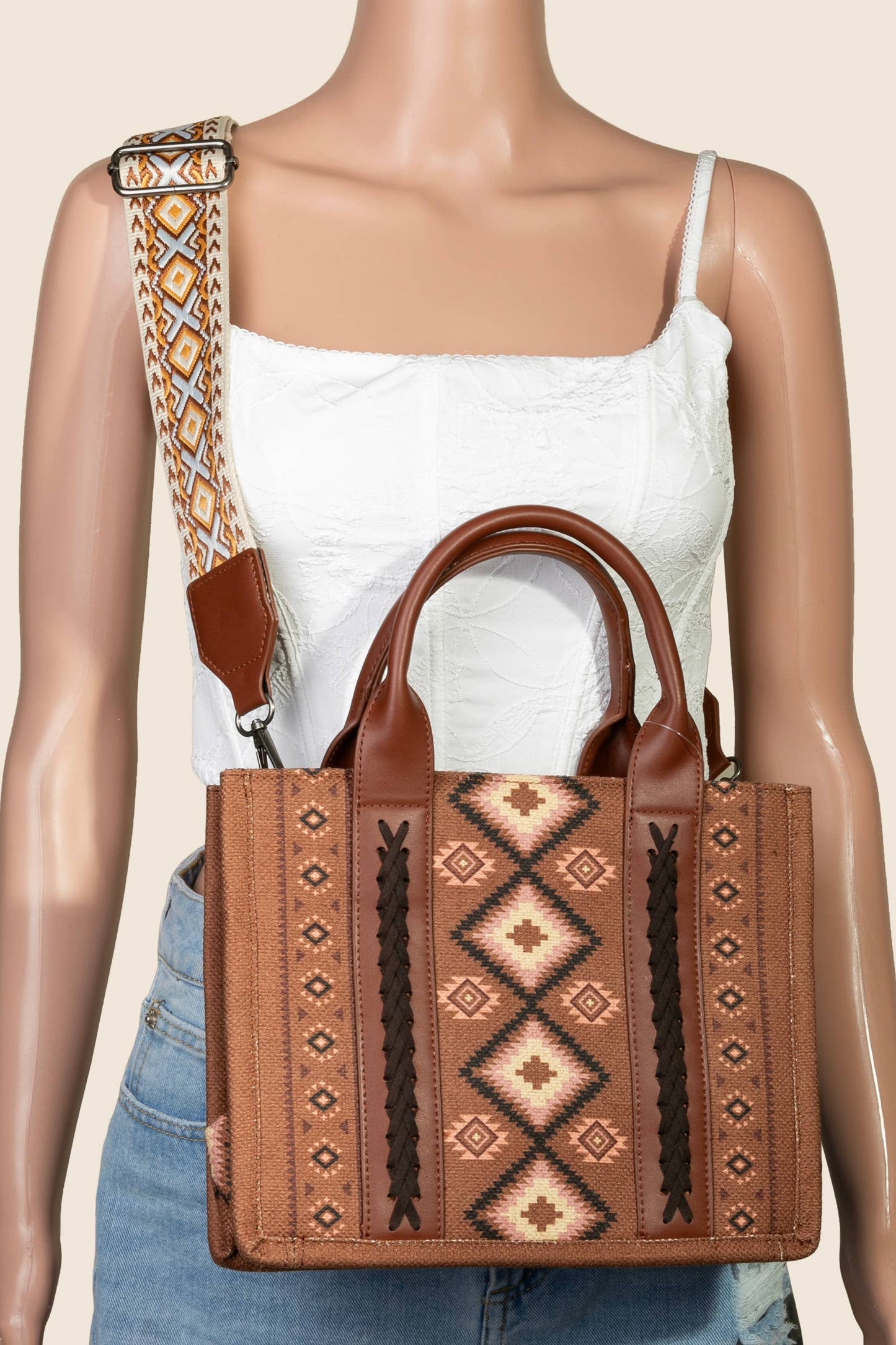 Boho Western Pattern Square Bag: IV