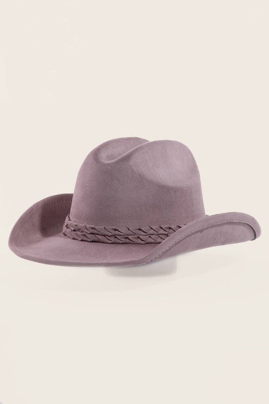 Double Braid Rope Western Cowboy Hat: Lt Purpe