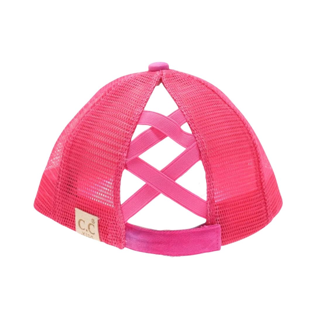 Kids Tie Dye Criss-Cross High Ponytail CC Ball Cap